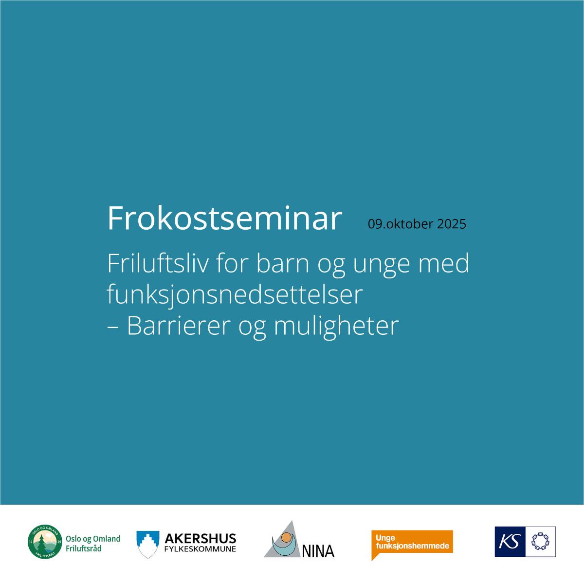 Frokostseminar: Friluftsliv for barn og unge med  funksjonsnedsettelser  – Barrierer og muligheter - headerbilde